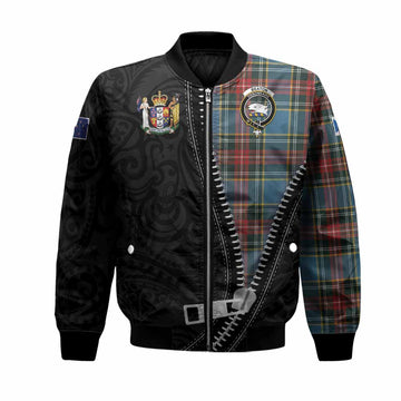 Beaton Tartan Bomber Jacket New Zealand Pattern Unique Zipper Stylized