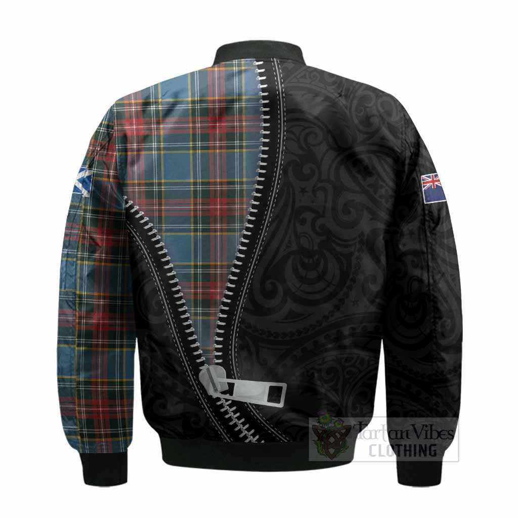 Beaton Tartan Bomber Jacket New Zealand Pattern Unique Zipper Stylized