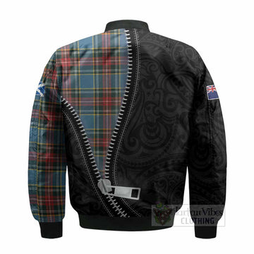 Beaton Tartan Bomber Jacket New Zealand Pattern Unique Zipper Stylized
