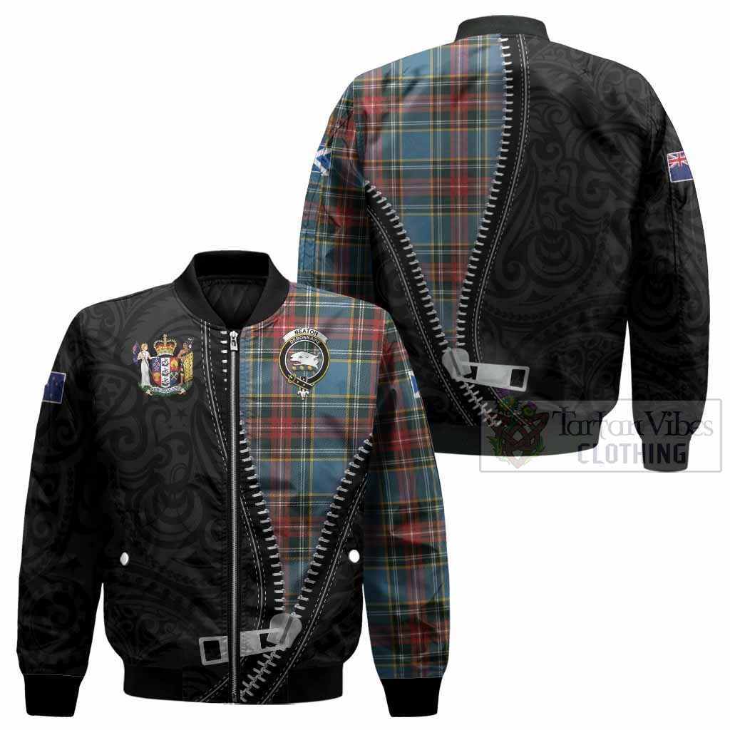 Beaton Tartan Bomber Jacket New Zealand Pattern Unique Zipper Stylized