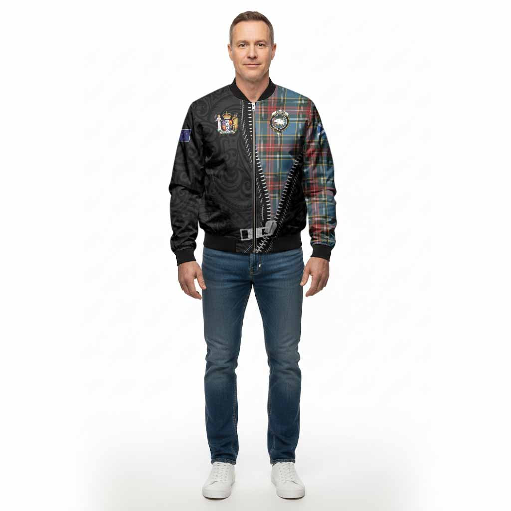 Beaton Tartan Bomber Jacket New Zealand Pattern Unique Zipper Stylized