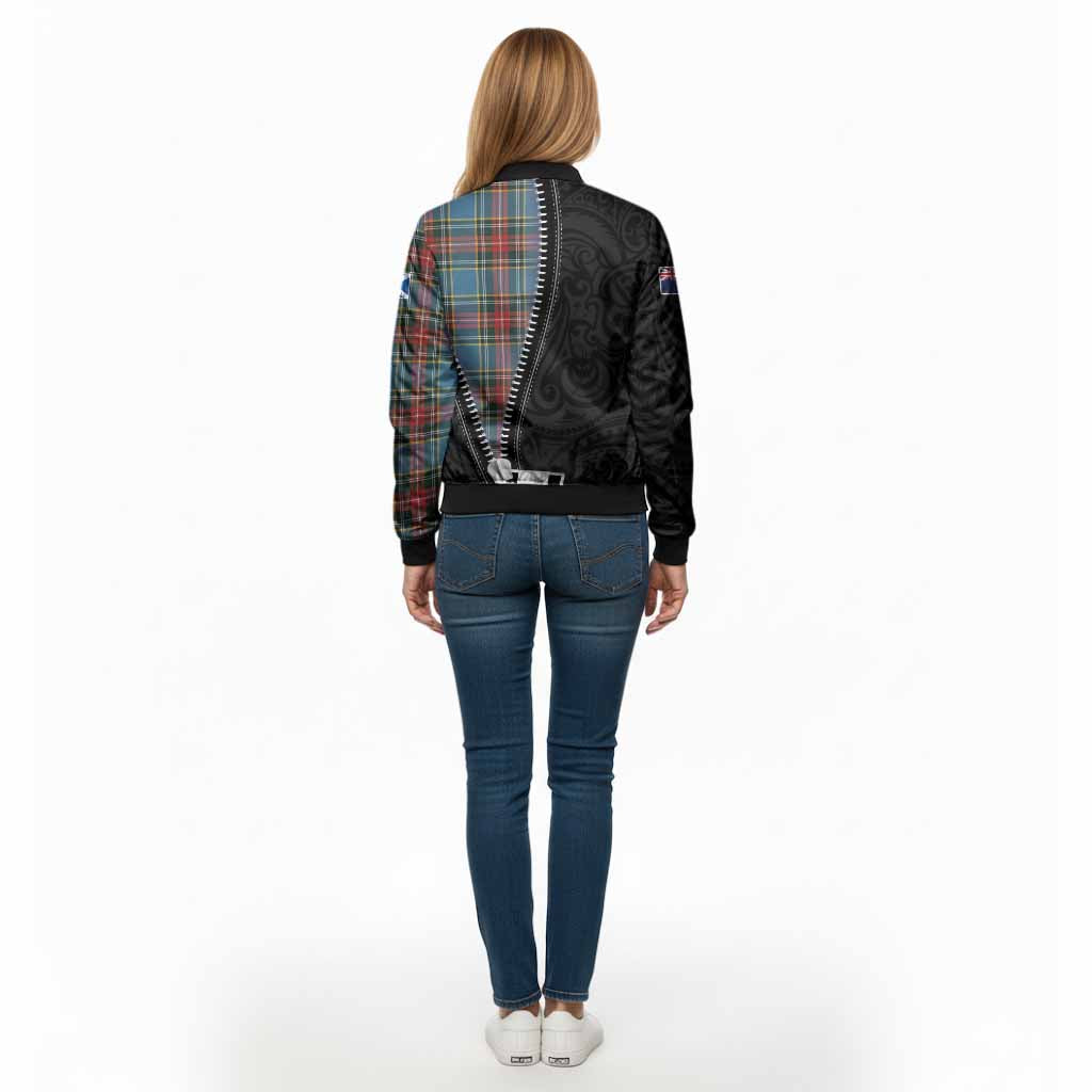 Beaton Tartan Bomber Jacket New Zealand Pattern Unique Zipper Stylized