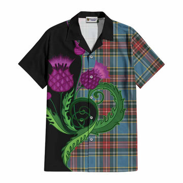 Beaton Tartan Cotton Hawaiian Shirt Traditional Scottish Thistle