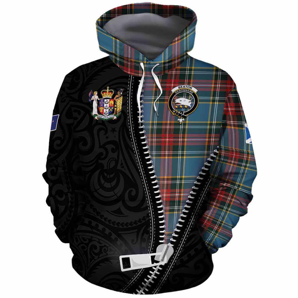 Beaton Tartan Cotton Hoodie New Zealand Pattern Unique Zipper Stylized