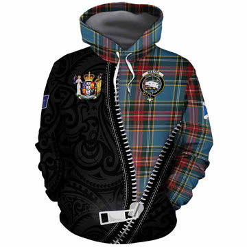Beaton Tartan Cotton Hoodie New Zealand Pattern Unique Zipper Stylized