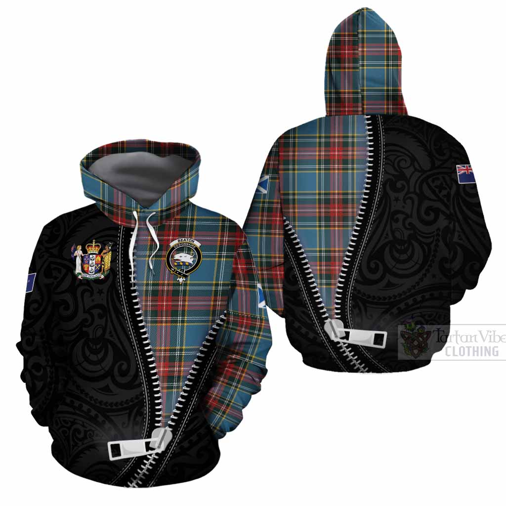 Beaton Tartan Cotton Hoodie New Zealand Pattern Unique Zipper Stylized