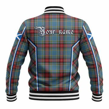 Beaton Tartan Crest Baseball Jacket Scotland Coat of Arm Flag Style