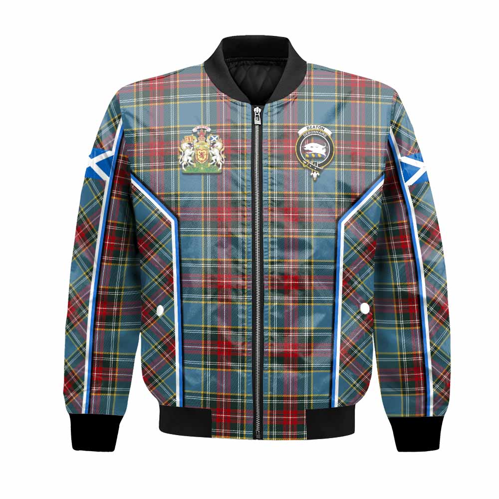 Beaton Tartan Crest Bomber Jacket Scotland Coat of Arm Flag Style - Tartan Vibes Clothing
