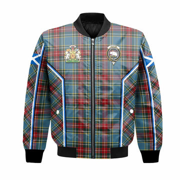 Beaton Tartan Crest Bomber Jacket Scotland Coat of Arm Flag Style