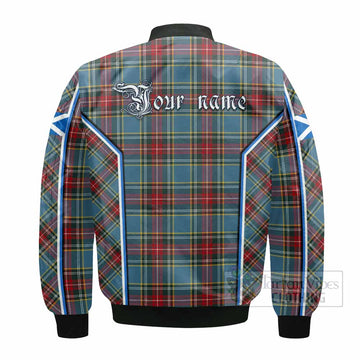 Beaton Tartan Crest Bomber Jacket Scotland Coat of Arm Flag Style