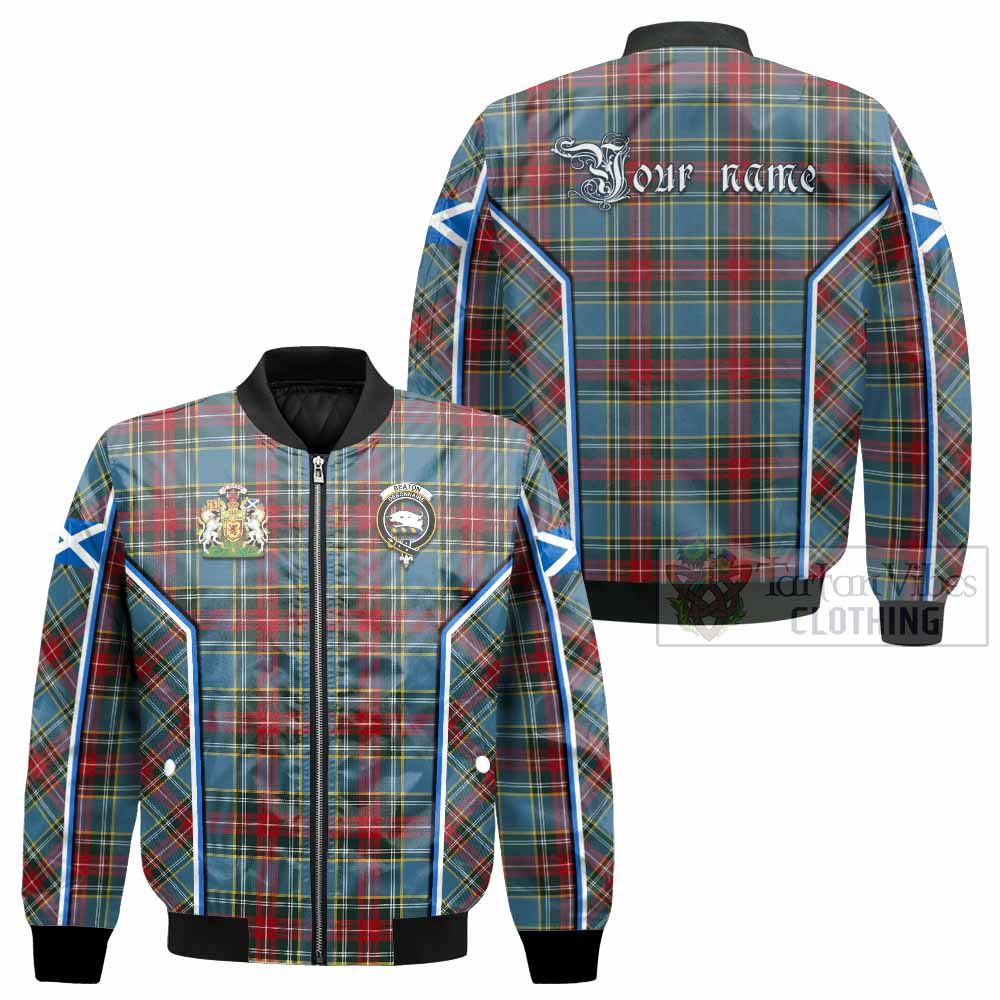 Beaton Tartan Crest Bomber Jacket Scotland Coat of Arm Flag Style - Tartan Vibes Clothing