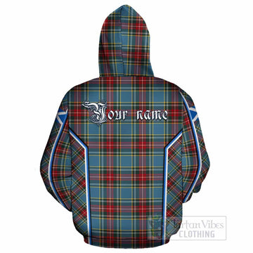 Beaton Tartan Crest Cotton Hoodie Scotland Coat of Arm Flag Style
