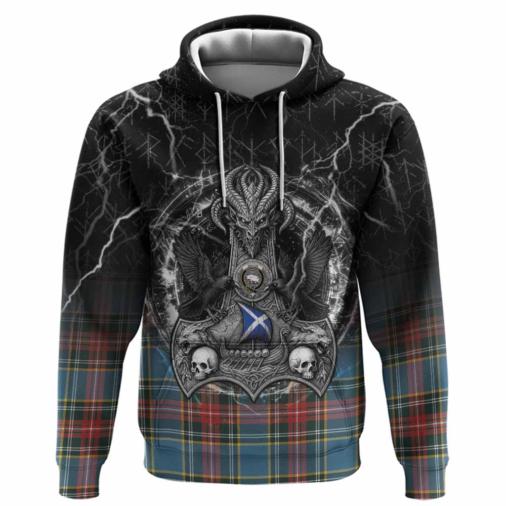 Beaton Tartan Crest Hoodie Celtic Odin's Raven Legacy