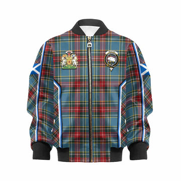 Beaton Tartan Crest Kid Bomber Jacket Scotland Coat of Arm Flag Style - Tartan Vibes Clothing