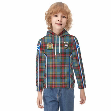 Beaton Tartan Crest Kid Hoodie Scotland Coat of Arm Flag Style - Tartan Vibes Clothing