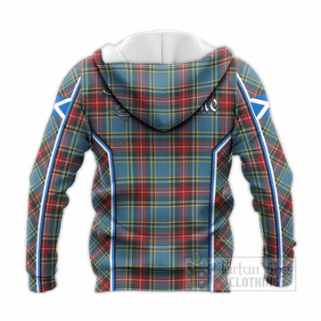 Beaton Tartan Crest Knitted Hoodie Scotland Coat of Arm Flag Style