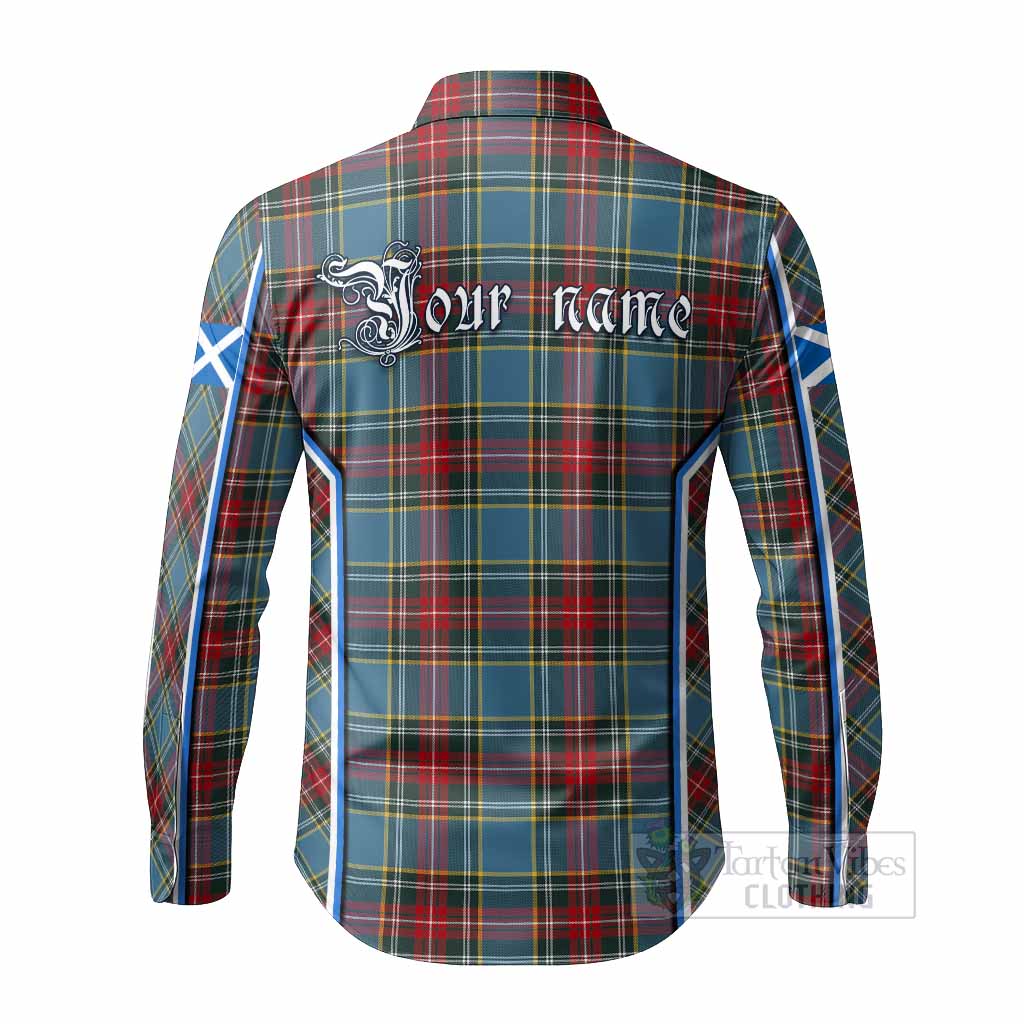 Beaton Tartan Crest Long Sleeve Button Shirts Scotland Coat of Arm Flag Style - Tartan Vibes Clothing