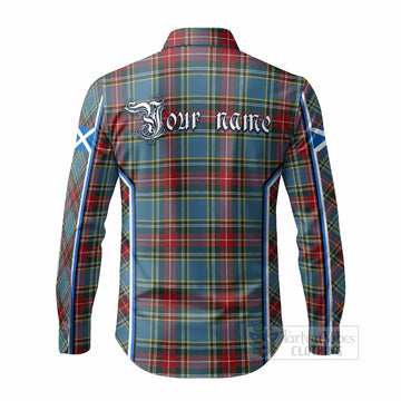 Beaton Tartan Crest Long Sleeve Button Shirts Scotland Coat of Arm Flag Style - Tartan Vibes Clothing