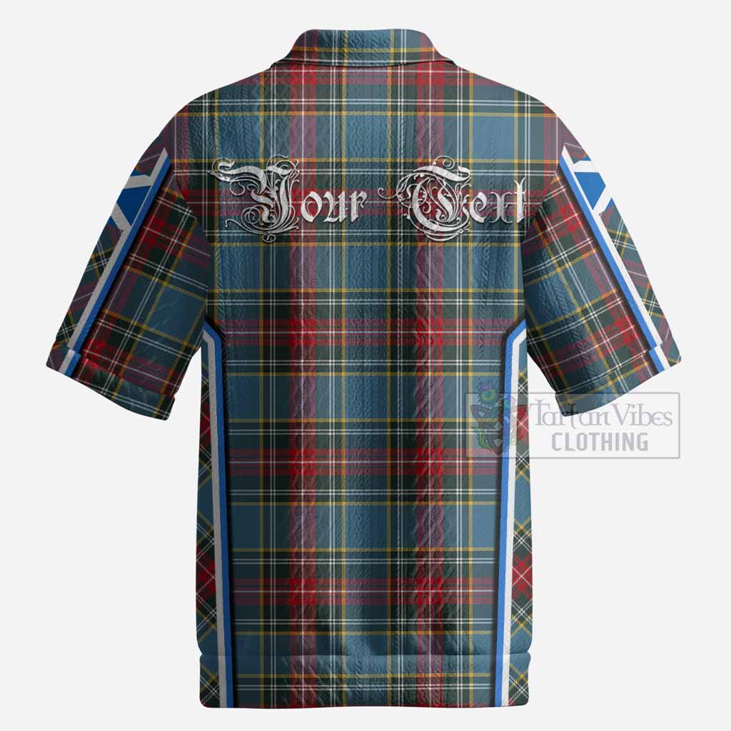 Beaton Tartan Crest Men’s Polo Sweater Top Scotland Coat of Arm Flag Style