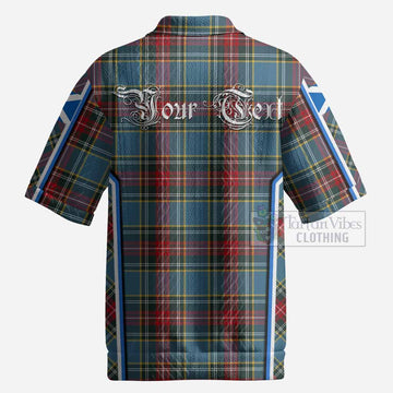 Beaton Tartan Crest Men’s Polo Sweater Top Scotland Coat of Arm Flag Style