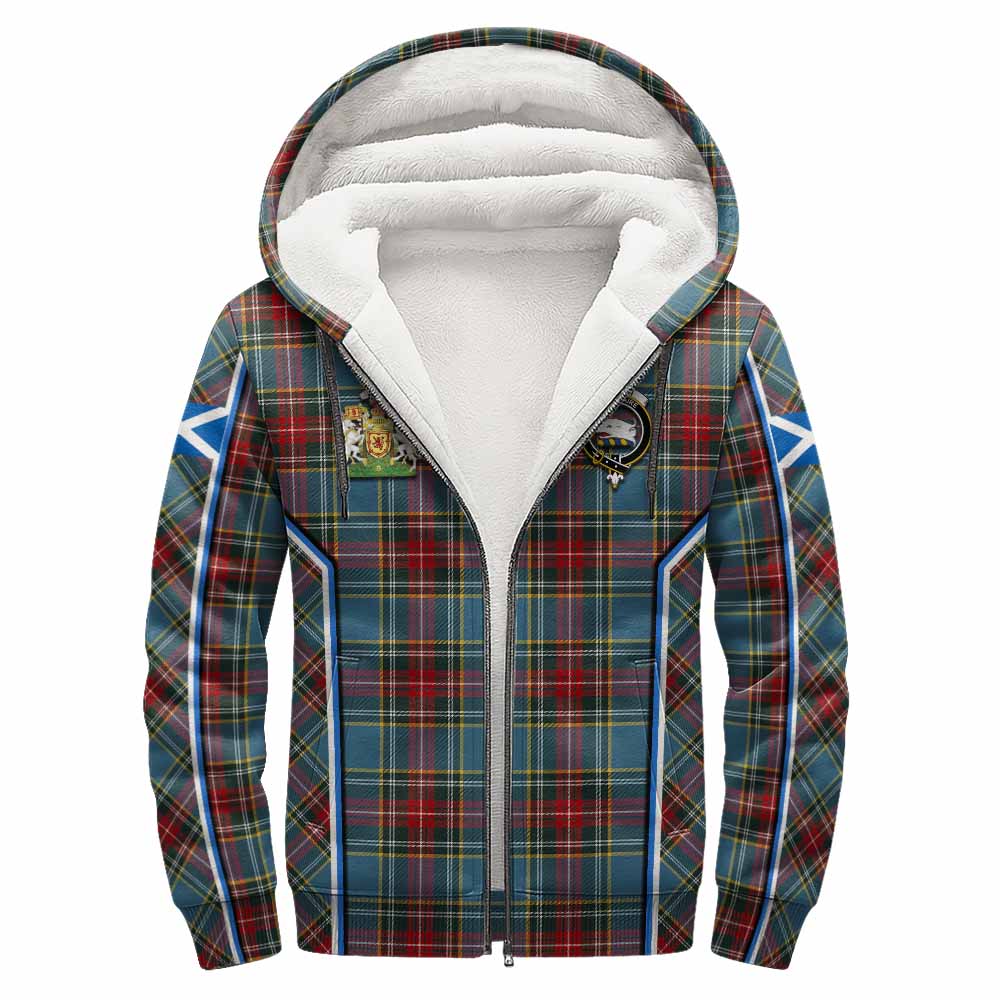 Beaton Tartan Crest Sherpa Hoodie Scotland Coat of Arm Flag Style - Tartan Vibes Clothing