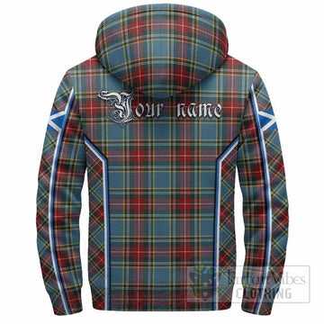 Beaton Tartan Crest Sherpa Hoodie Scotland Coat of Arm Flag Style