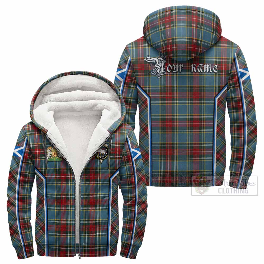 Beaton Tartan Crest Sherpa Hoodie Scotland Coat of Arm Flag Style - Tartan Vibes Clothing