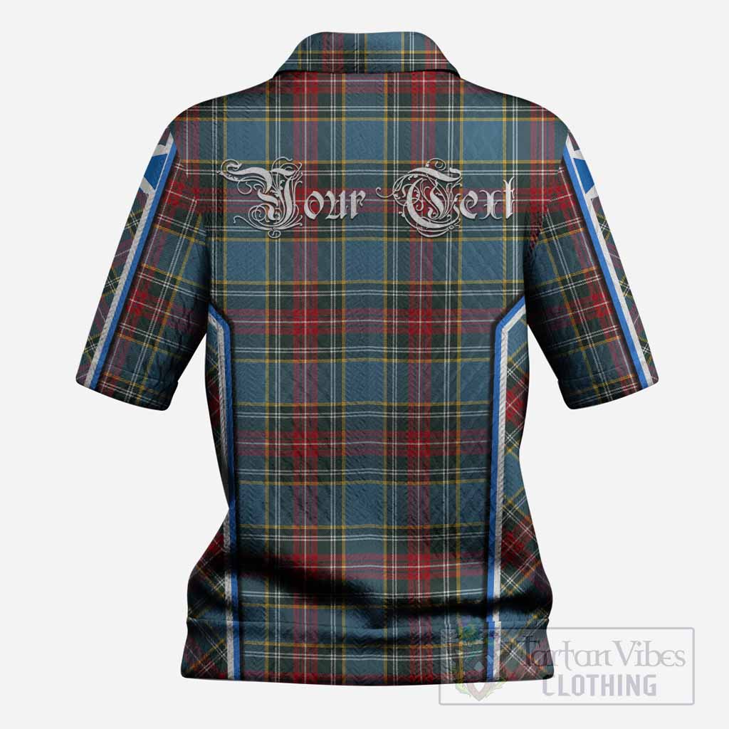 Beaton Tartan Crest Women’s Polo Sweater Top Scotland Coat of Arm Flag Style