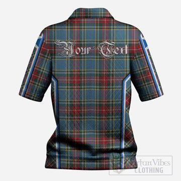 Beaton Tartan Crest Women’s Polo Sweater Top Scotland Coat of Arm Flag Style