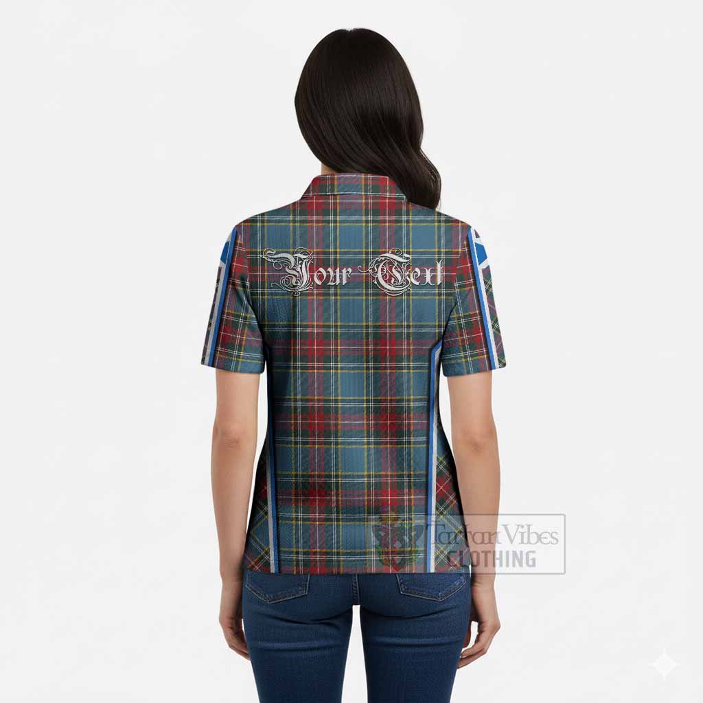Beaton Tartan Crest Women’s Polo Sweater Top Scotland Coat of Arm Flag Style