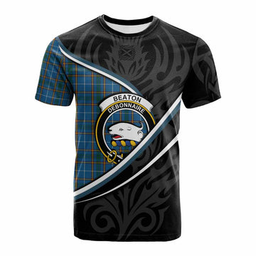 Beaton Tartan Family Crest Cotton T-shirt Celtic Scottish Thistle Floral - Tartan Vibes Clothing
