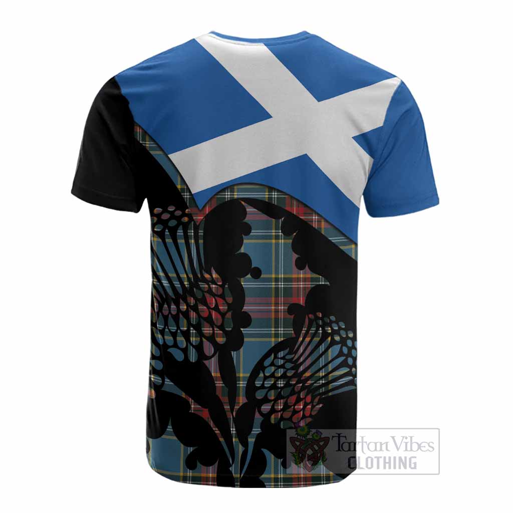 Beaton Tartan Family Crest Cotton T-shirt Scotland Thistle Floral Flag Style