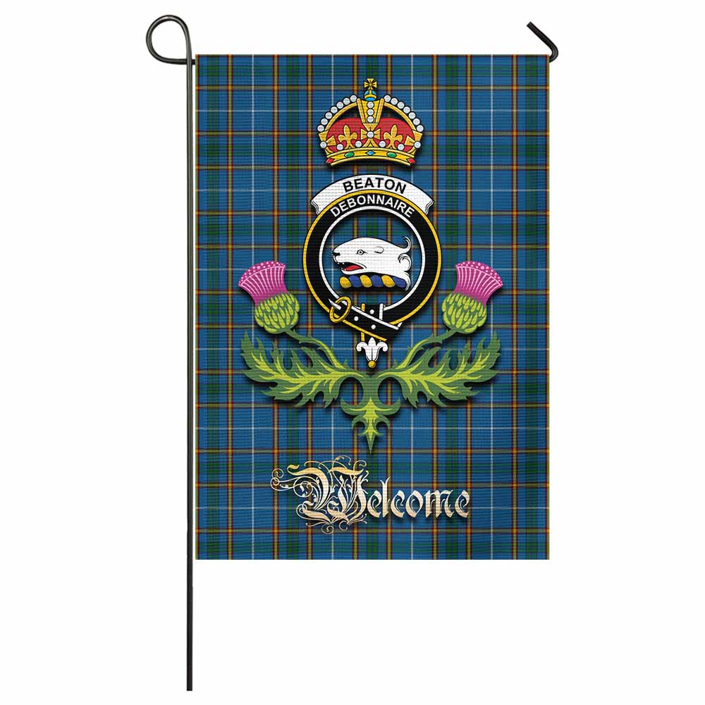 Beaton Tartan Family Crest Garden Flag Royal Thistle Welcome Style - Tartan Vibes Clothing