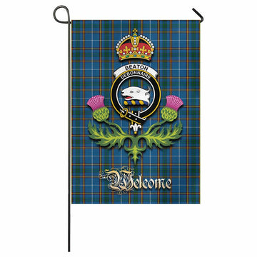 Beaton Tartan Family Crest Garden Flag Royal Thistle Welcome Style