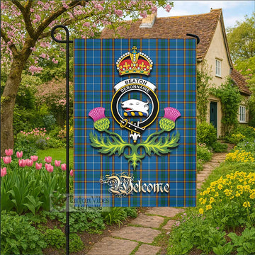 Beaton Tartan Family Crest Garden Flag Royal Thistle Welcome Style