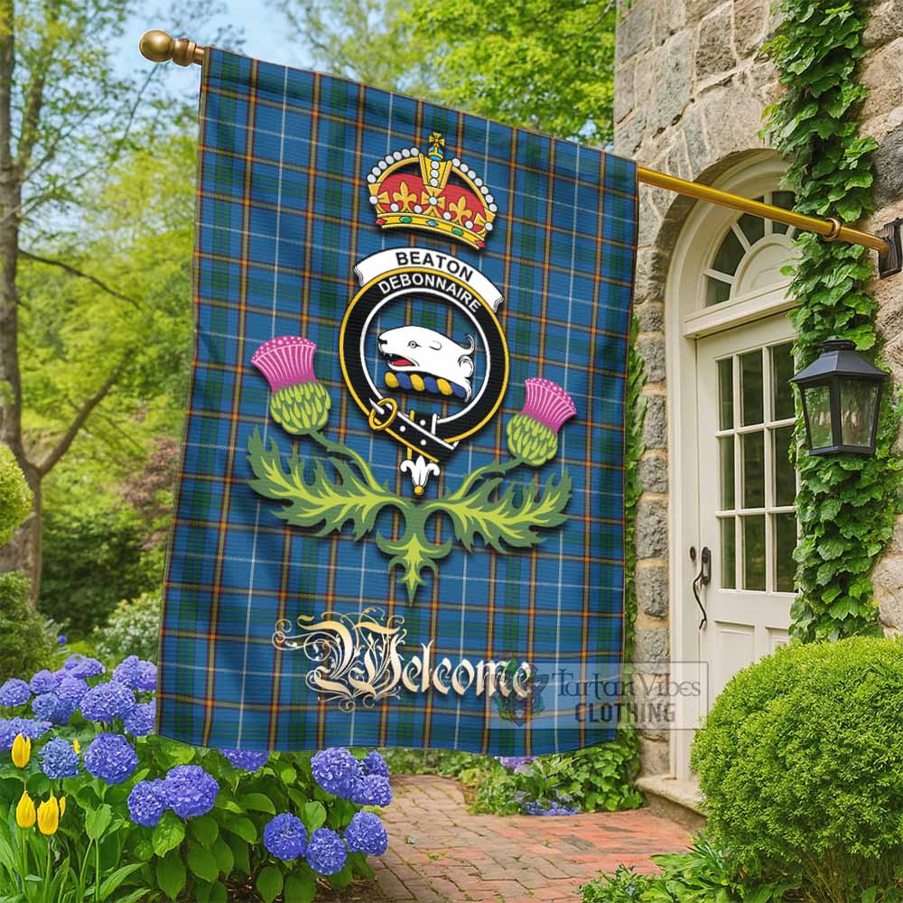 Beaton Tartan Family Crest Garden Flag Royal Thistle Welcome Style - Tartan Vibes Clothing