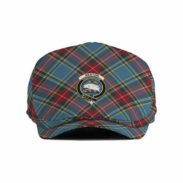 Beaton Tartan Flat Cap, Jeff Cap Cross Style with Family Crest