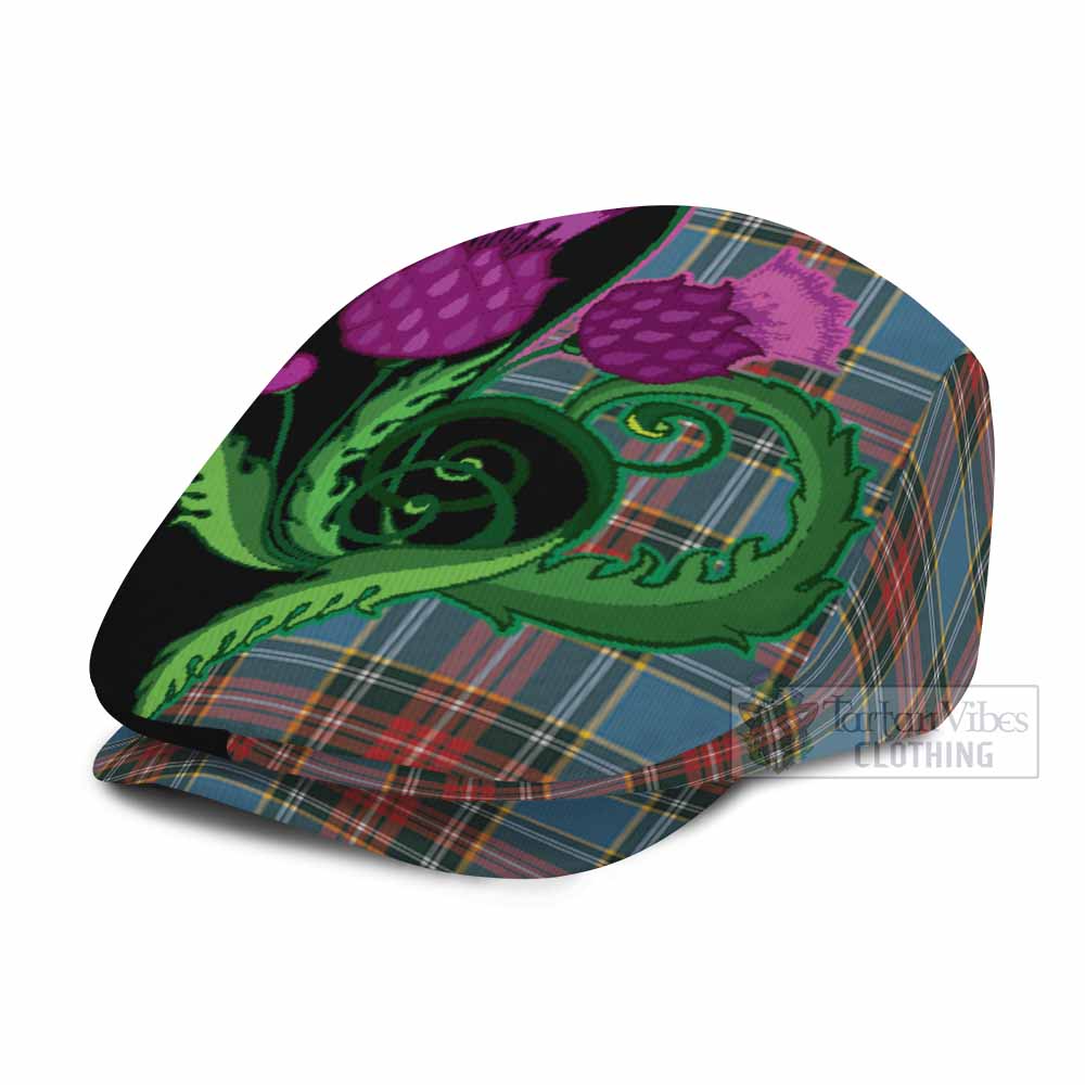 Beaton Tartan Flat Cap, Jeff Cap Traditional Scottish Thistle