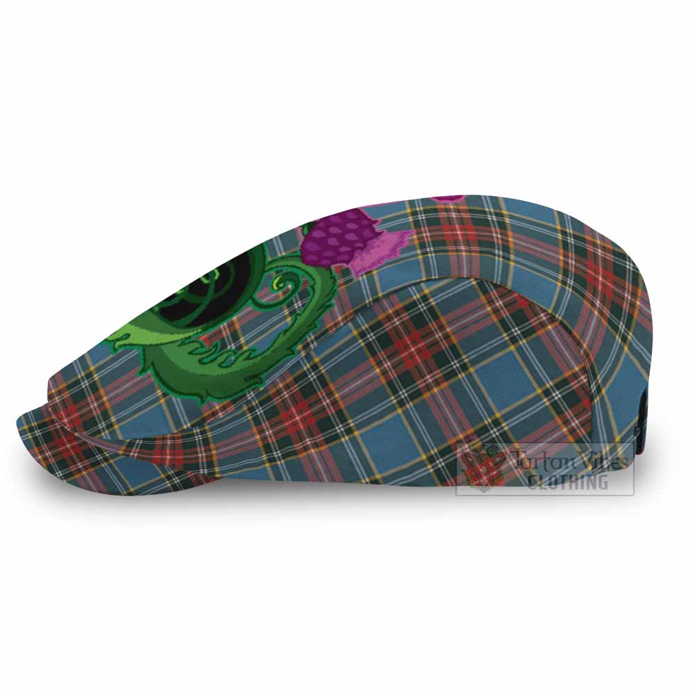 Beaton Tartan Flat Cap, Jeff Cap Traditional Scottish Thistle