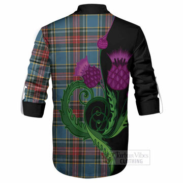 Beaton Tartan Ghillie Shirt Traditional Scottish Thistle