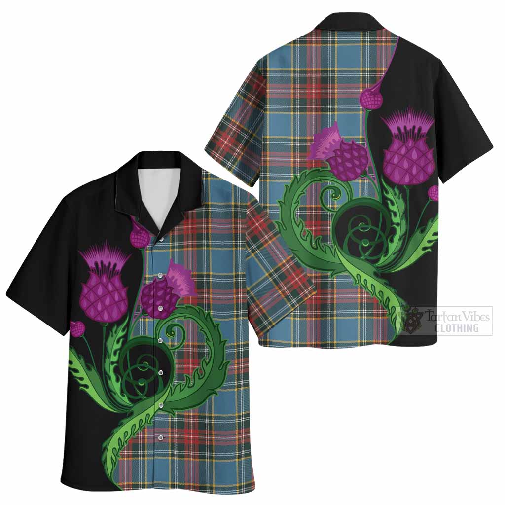 Beaton Tartan Hawaiian Shirt Traditional Scottish Thistle