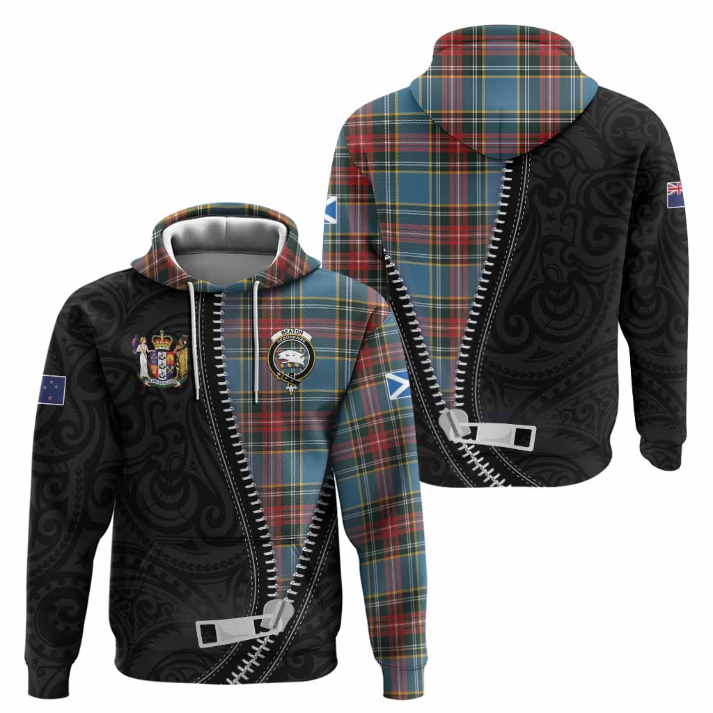 Beaton Tartan Hoodie New Zealand Pattern Unique Zipper Stylized