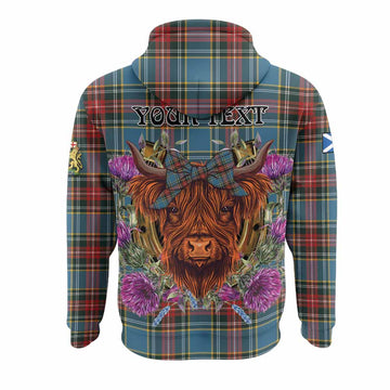 Beaton Tartan Hoodie Scottish Thistle Heilan Coo