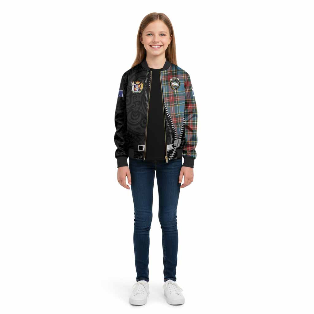 Beaton Tartan Kid Bomber Jacket New Zealand Pattern Unique Zipper Stylized