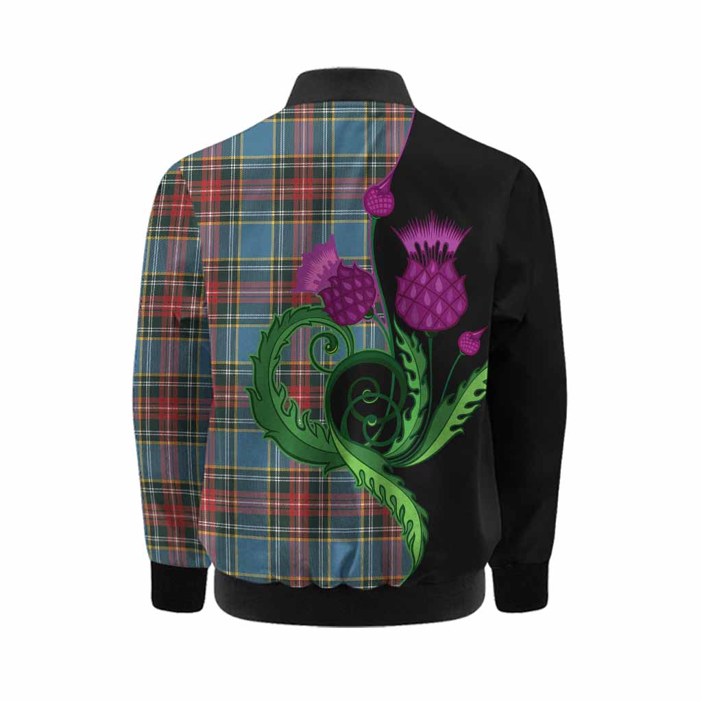 Beaton Tartan Kid Bomber Jacket Traditional Scottish Thistle