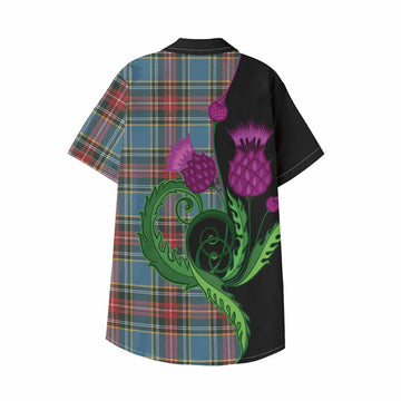Beaton Tartan Kid Hawaiian Shirt Traditional Scottish Thistle