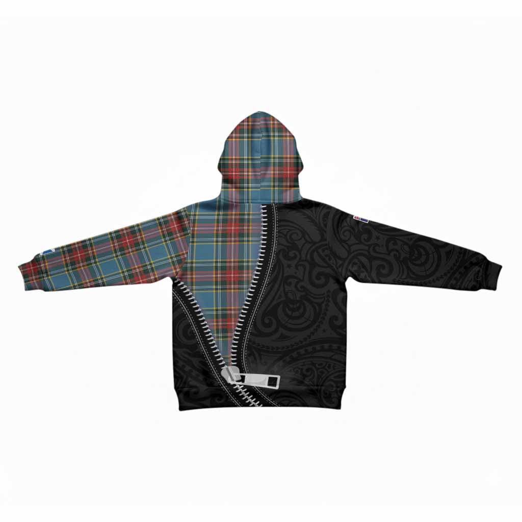 Beaton Tartan Kid Hoodie New Zealand Pattern Unique Zipper Stylized