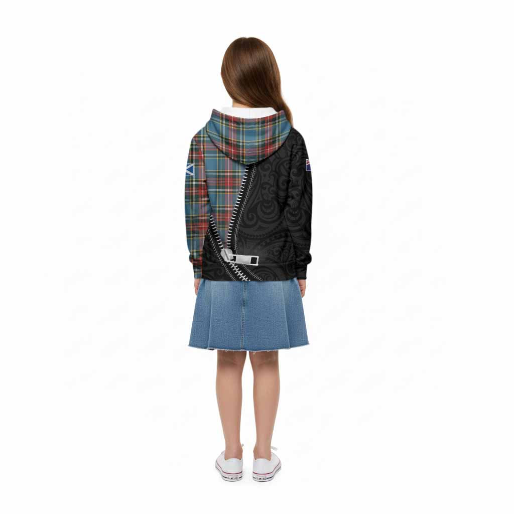 Beaton Tartan Kid Hoodie New Zealand Pattern Unique Zipper Stylized