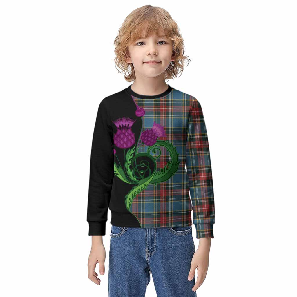 Beaton Tartan Kid Knitted Sweatshirt Traditional Scottish Thistle