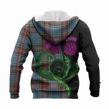 Beaton Tartan Knitted Hoodie Traditional Scottish Thistle
